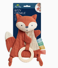 Load image into Gallery viewer, Fox Bitzy Crinkle™ Sensory Toy with Teether
