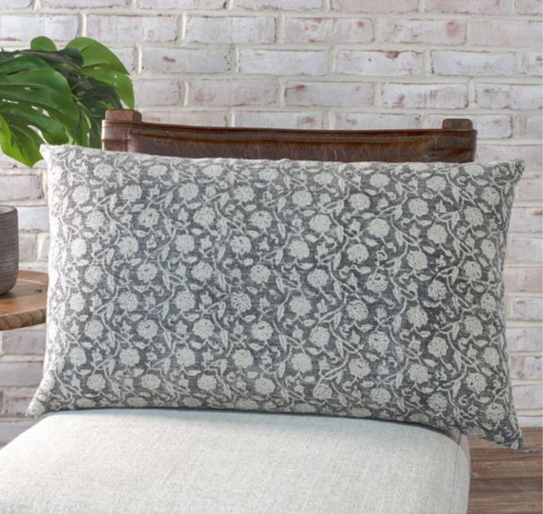 Blue Floral Pillow