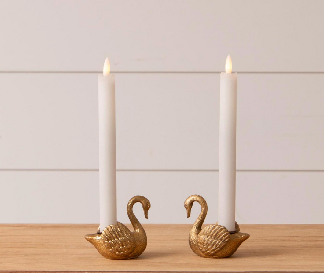 Swan Tapered Candle Holders