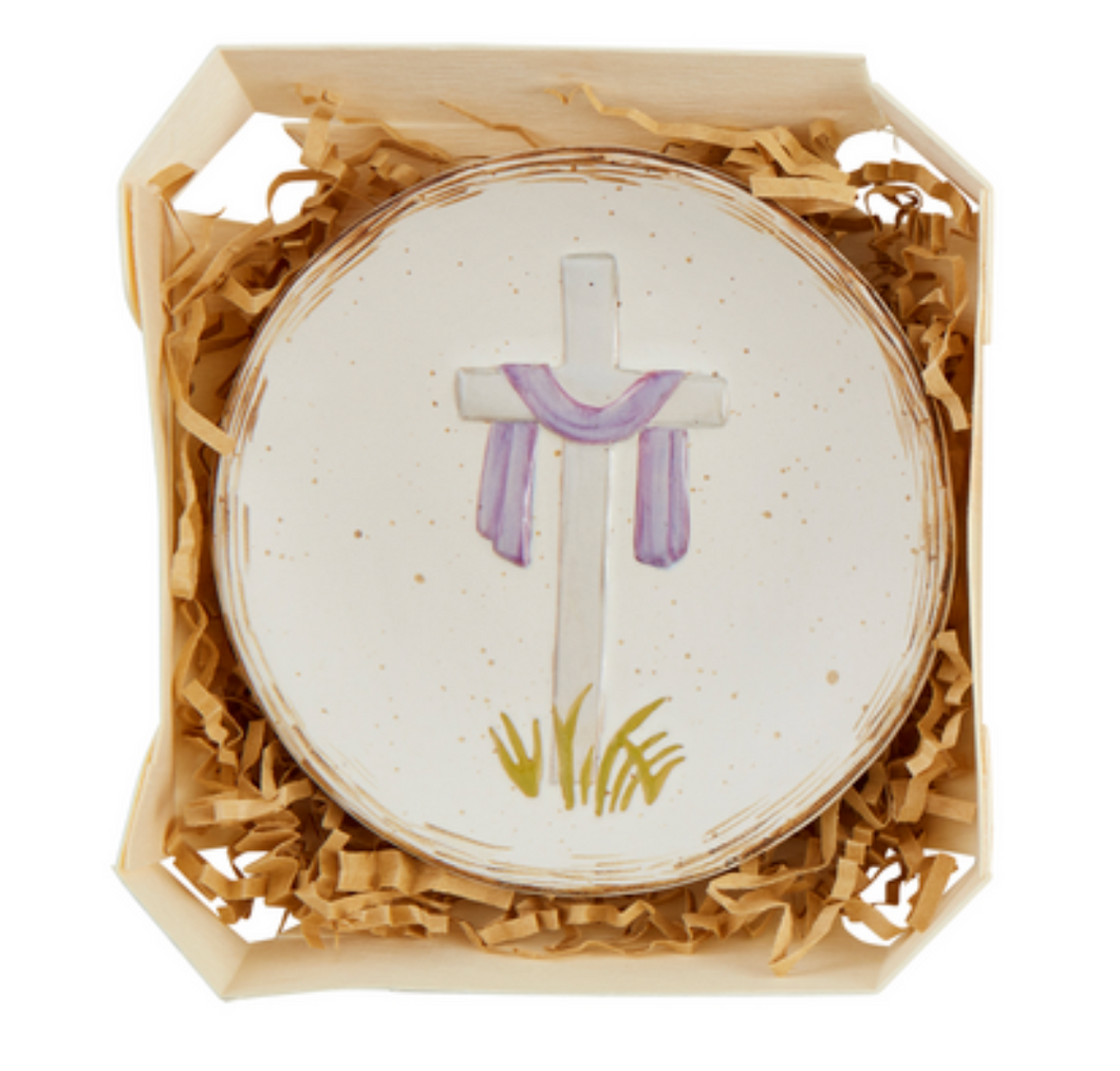 White Cross Boxed Trinket Dish