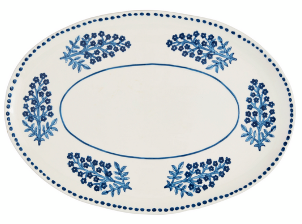 Blue Block Print Platter