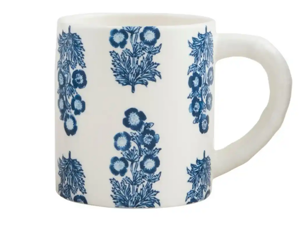 Blue And White Floral Mug