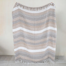 Load image into Gallery viewer, Stripes &amp; Fringe Throw
