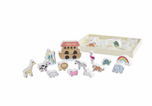 Load image into Gallery viewer, Noahs Ark Wood Toy Set
