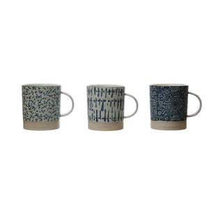 Stoneware Mug/ Blue & Cream Color