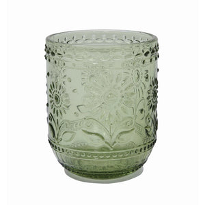 Embossed Green Glass