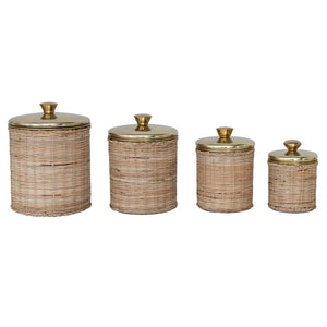 Rattan Stainless Steel Canisters