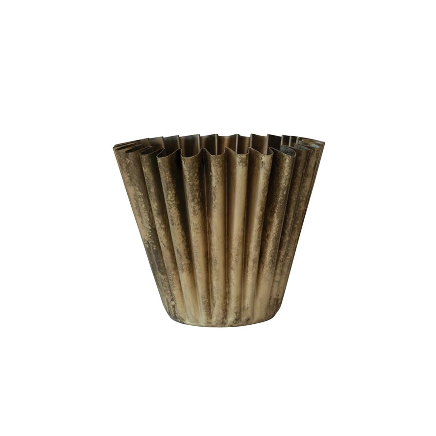 Fluted Metal Planter