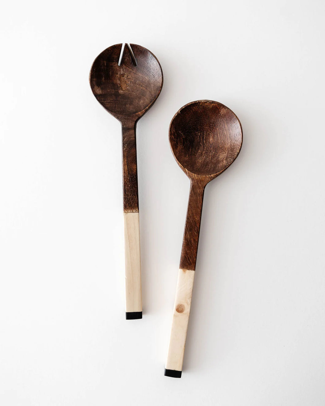 Mango and Pine Wood Salad Servers