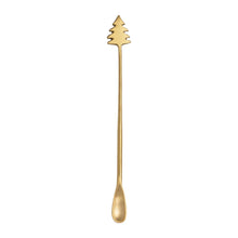 Load image into Gallery viewer, Brass Holiday Cocktail Spoon
